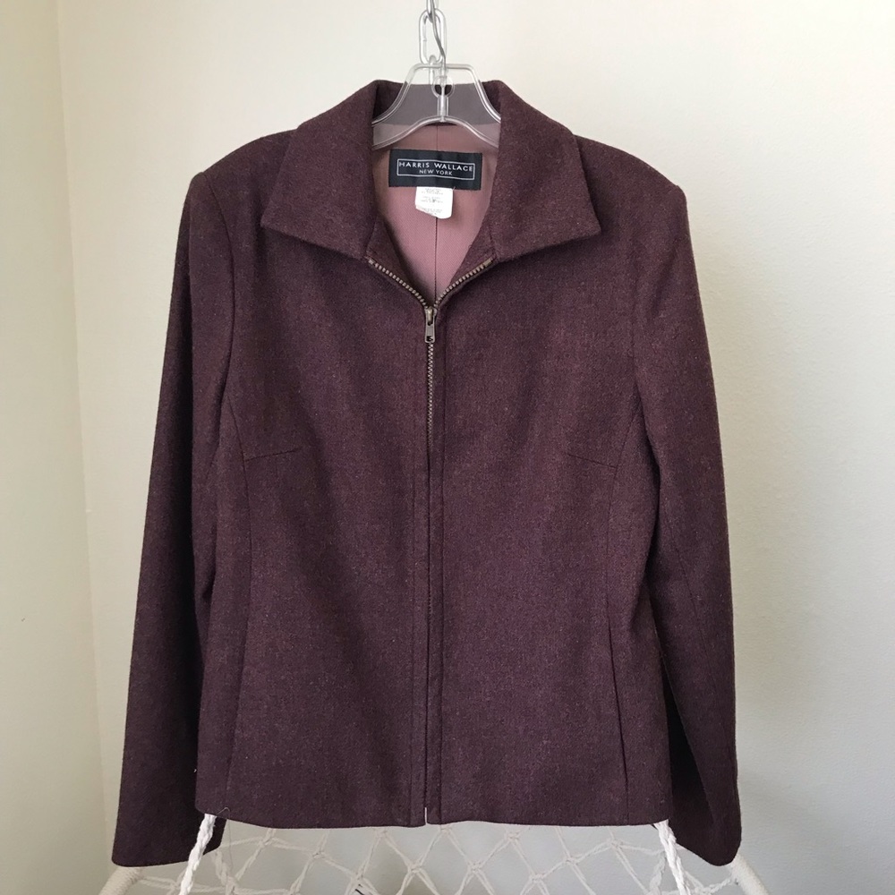 Harris Wallace Wool Zipper Blazer